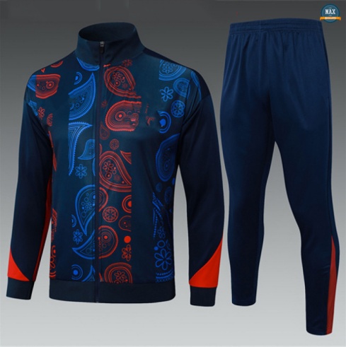 Maxmaillots Survetement Enfant Barcelone 2025/26 Bleu Marine/Rouge Pas chèr