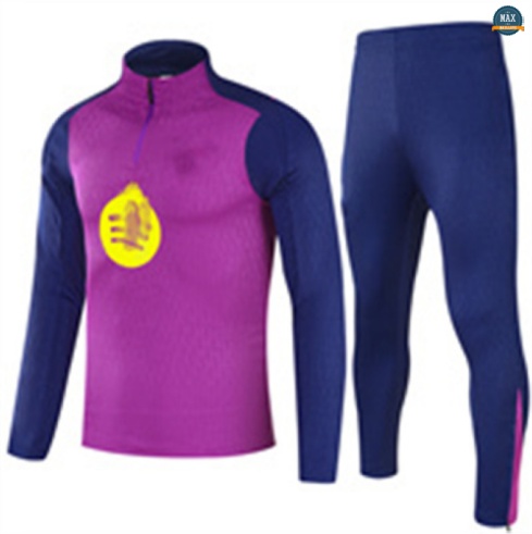 Maxmaillots Survetement Enfant Barcelone 2025/26 Violet/Bleu Marine Pas Chere