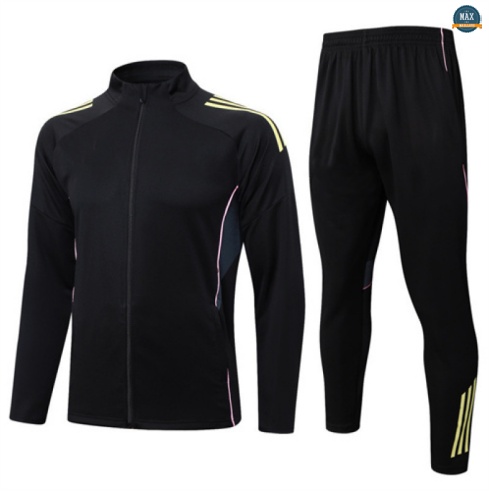 Maxmaillots Veste Survetement Enfant Juventus 2025/26 Noir/Jaune/Rose Pas Chere