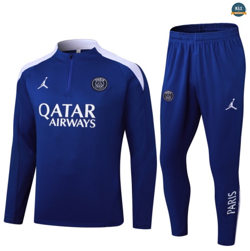 Maxmaillots Survetement Enfant PSG 2025/26 Bleu/Blanc Pas Chere