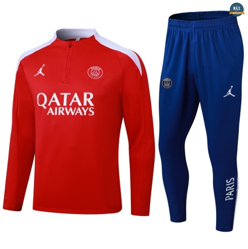 Maxmaillots Survetement Enfant PSG 2025/26 Rouge/Bleu/Blanc Pas Cher
