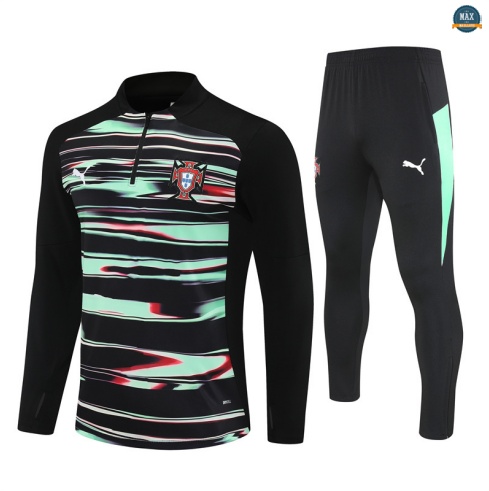 Maxmaillots Survetement Enfant Portugal 2025/26 Vert/Noir Pas Cher