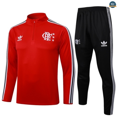 Maxmaillots Survetement Flamengo 2025/26 Rouge/Noir/Blanc Pas Cher