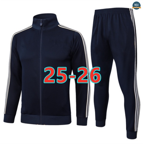 Maxmaillots Veste Survetement Juventus 2025/26 Bleu Marine/Blanc Pas Cher