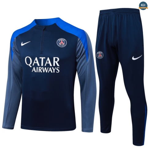 Maxmaillots Survetement PSG 2025/26 Bleu Marine/Bleu Pas chèr