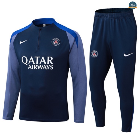 Maxmaillots Survetement PSG 2025/26 Bleu Marine/Blanc Grossiste