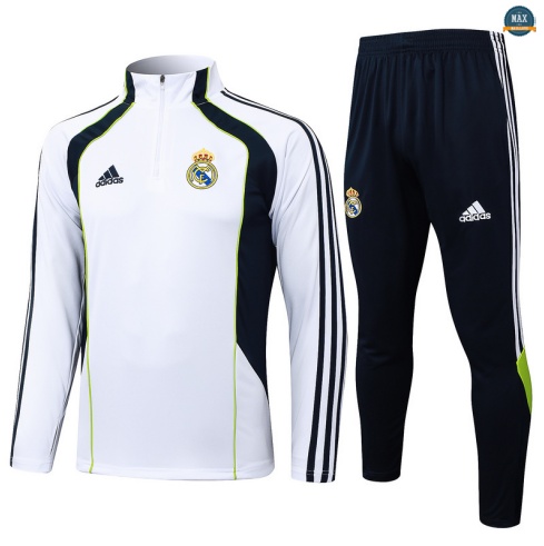 Maxmaillots Survetement Real Madrid 2025/26 Blanc/Bleu Marine/Vert discout