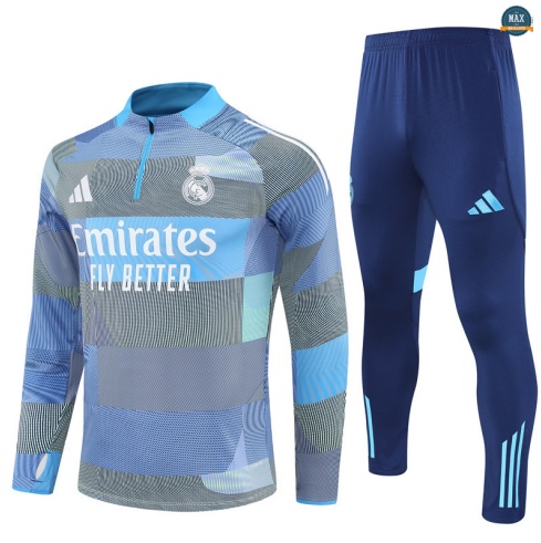 Maxmaillots Survetement Real Madrid 2025/26 Bleu Clair/Blanc personnalisé
