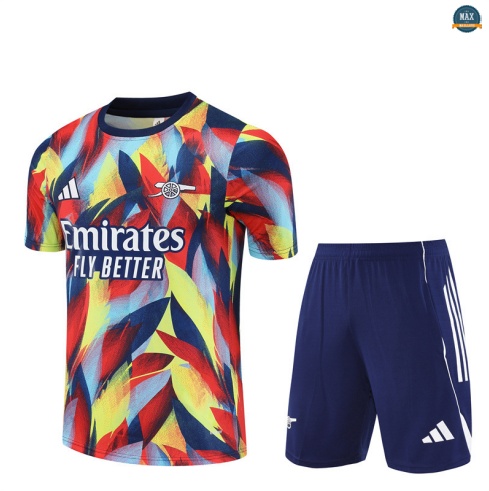 Maxmaillots Training Arsenal + Short 2025/26 Jaune/Rouge personnalisé
