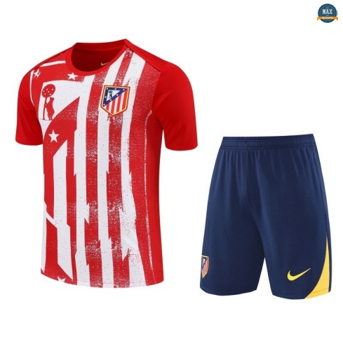 Maxmaillots Training Atletico Madrid + Short 2025/26 Rouge/Bleu Marine/Blanc Pas Chere