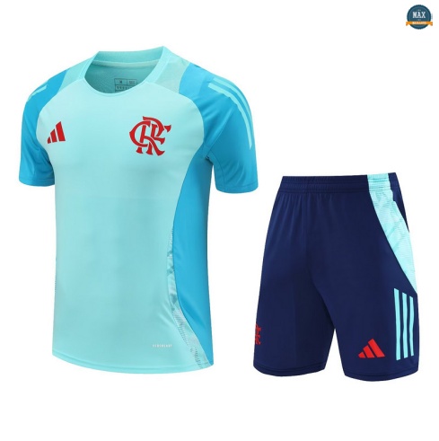 Maxmaillots Training Flamengo Enfant + Short 2025/26 Bleu Clair/Vert Pas chèr