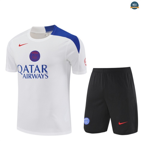 Maxmaillots Training PSG Enfant + Short 2025/26 Blanc/Noir/Bleu discout