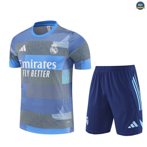Maxmaillots Training Real Madrid Enfant + Short 2025/26 Bleu Clair Pas Chere