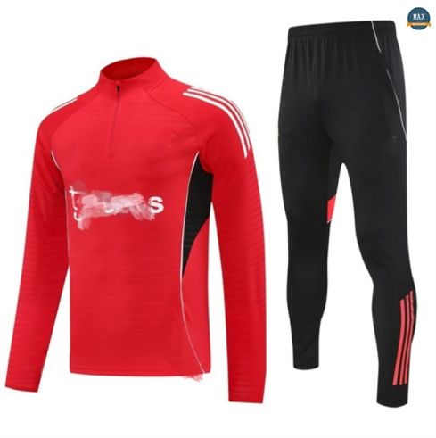 Acheter Max Survetement Manchester United 2025/26 Rouge/Noir/BlanC