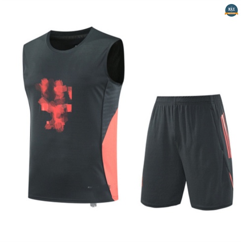 Vente Max Maillot Training Foot Bayern Munich Ensemble Short Débardeur 2025/26 Gris/Orange