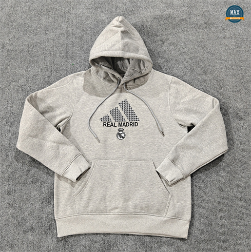 Max Maillots Veste Sweat A Capuche Real Madrid 2024/25 gris