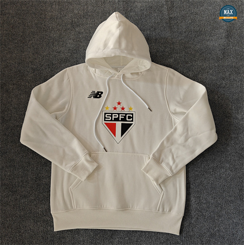 Max Maillot Veste Sweat A Capuche São Paulo 2024/25 Blanc