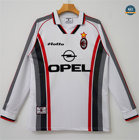 Max Maillots Retro 1997-98 AC Milan Exterieur Manche Longue