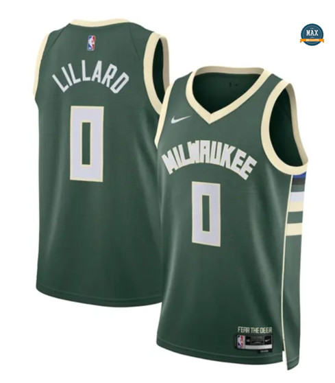 Maxmaillots: Max Maillot Damian Lillard, Milwaukee Bucks 2023/24 - Icon