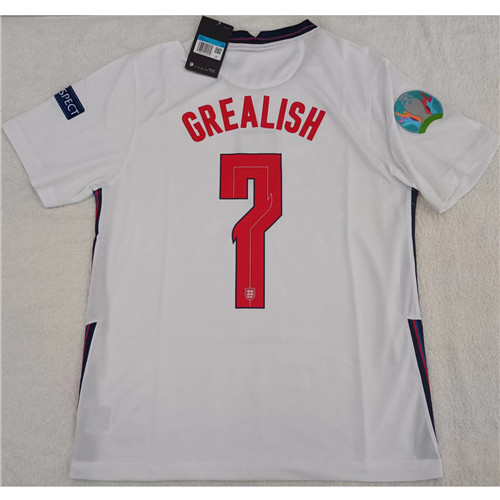 Max Maillot Angleterre GREALISH 7 Blanc Taille M