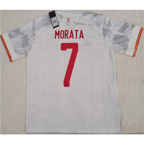 Max Maillot Espagne MORATA 7 Blanc Taille M