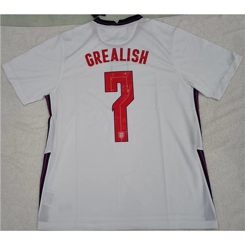 Max Maillot Angleterre GREALISH 7 Blanc Taille L