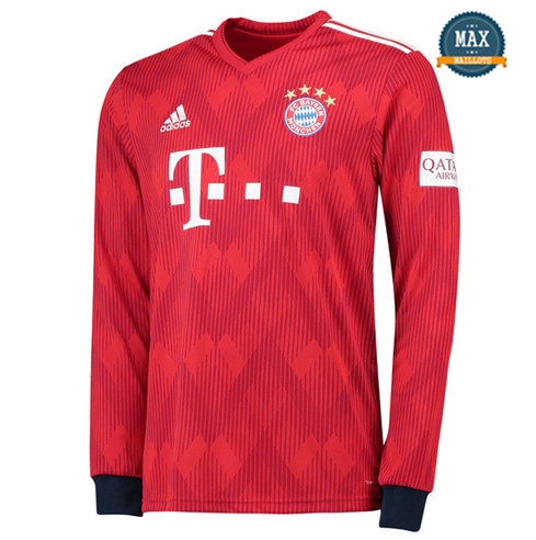 Maillot Bayern Munich Domicile 2018/19 Manche Longue Rouge