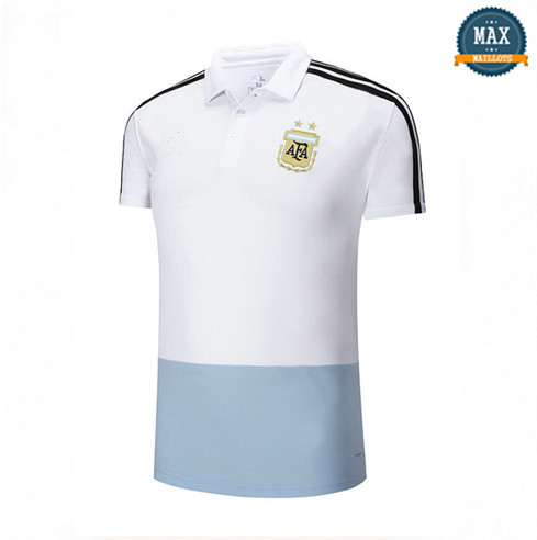 Maillot Polos Argentine Blanc Bleu 2018/19