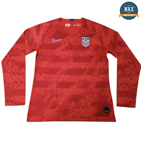 Maillot États-Unis Exterieur 2019/20 Manche Longue Rouge