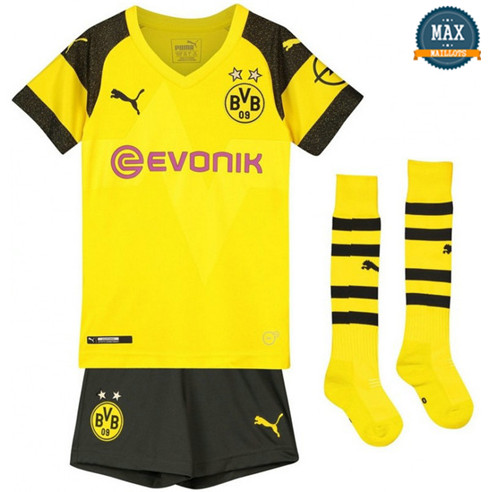 Maillot Dortmund BVB Domicile 2018/19 Enfant Jaune