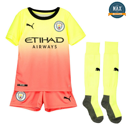 Maillot Manchester City Enfant Third 2019/20 Jaune/Rose