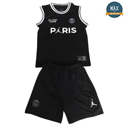 Maillot PSG De Sin Mangas Jordan Enfant Noir 2018/19