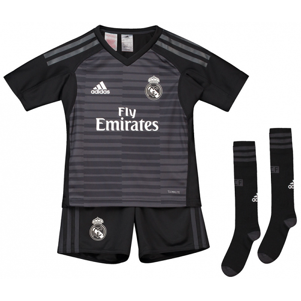 Maillot Real Madrid Domicile 2018/19 Gardien de but Enfant Noir/Gris