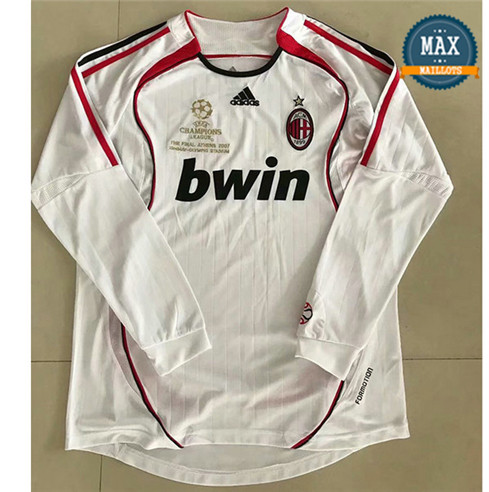 Maillot Retro 2006-07#AC Milan Exterieur Manche Longue