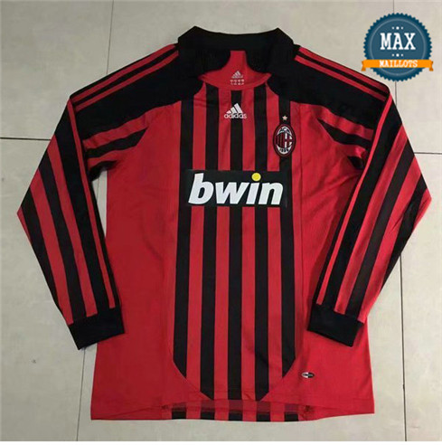 Maillot Retro 2007-08 AC Milan Manche Longue Domicile