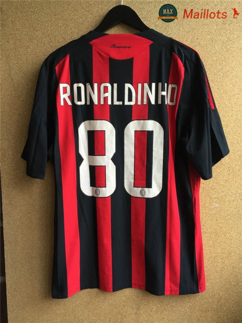 Maillot Retro 2008-09 AC Milan Domicile (80 Ronaldinho)