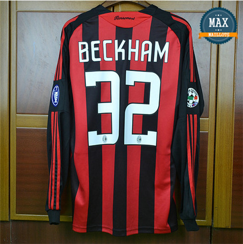 Maillot Retro 2008-09 AC Milan Manche Longue Domicile (32 Beckham)