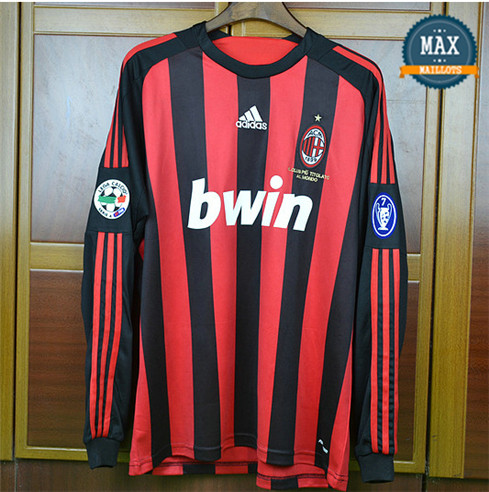 Maillot Retro 2008-09 AC Milan Manche Longue Domicile