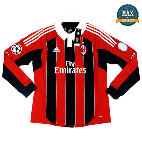 Maillot Retro 2012-13 AC Milan Manche Longue Domicile