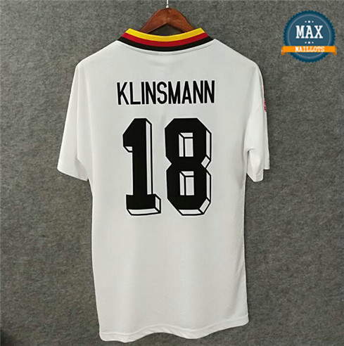 Maillot Retro 1994 Allemagne Domicile Blanc (18 KLINSMANN)