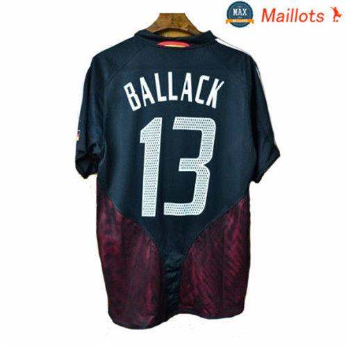 Maillot Retro 2004 Coupe du Europe Allemagne Exterieur Noir (13 BALLACK)