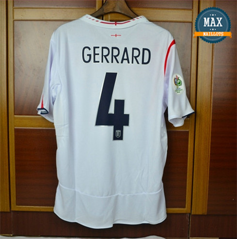 Maillot Retro 2006 Coupe du Monde Angleterre Domicile (4 Gerrard)