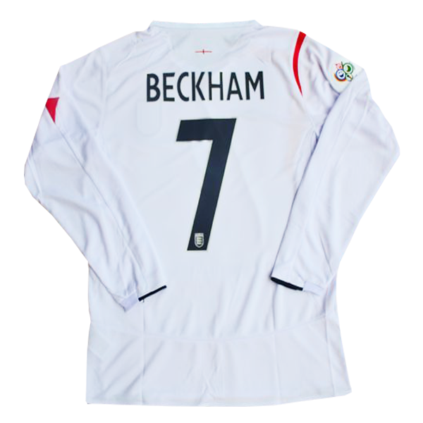 Maillot Retro 2006 Coupe du Monde Angleterre Manche Longue Domicile (7 Beckham)