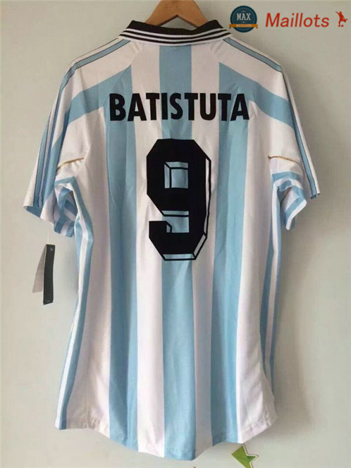 Maillot Retro 1998 Coupe du Monde Argentina Domicile (9 BATISTUTA)