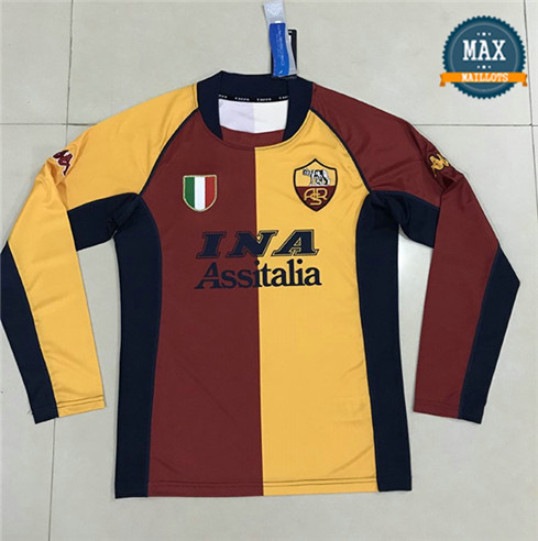 Maillot Retro 2001-02#AS Roma Domicile Manche Longue