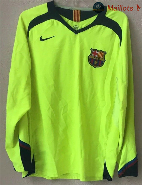 Maillot Retro 2005-06 Barcelone Exterieur Manche Longue Vert