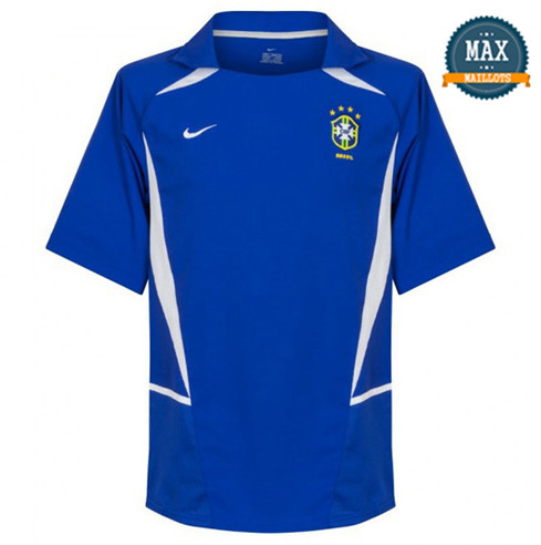 Maillot Retro 2002 Coupe du Monde Bresil Exterieur Bleu