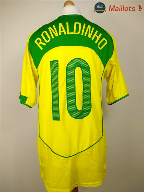Maillot Retro 2004 Bresil Domicile (10 Ronaldinho)