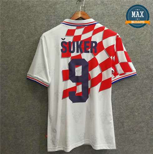 Maillot Retro 1998 Coupe du Monde Croatie Domicile (9 SUKER)