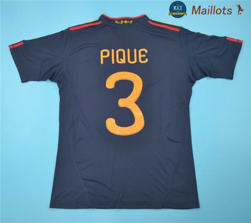 Maillot Retro 2010 Coupe du Monde Espagne Exterieur (3 Piqque)